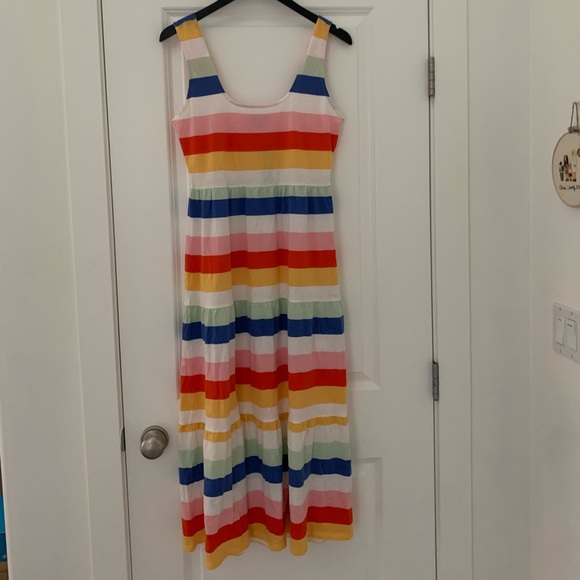 JCREW tiered knit maxi dress in rainbow stripe - Picture 4 of 5